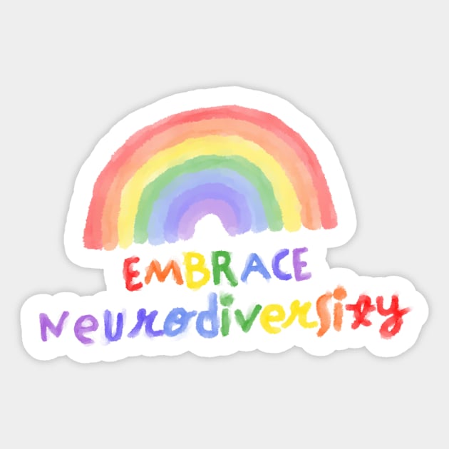 Embrace Neurodiversity Autism Awareness Rainbow Sticker by Inspyre